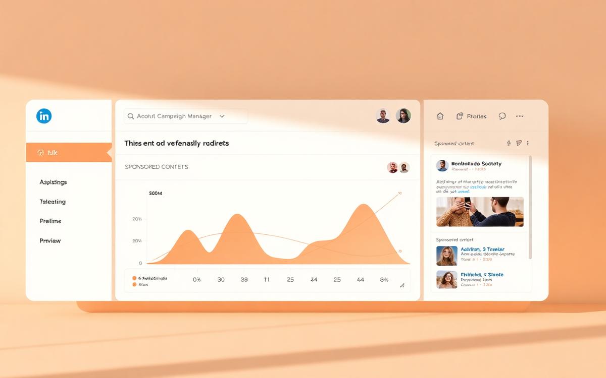 LinkedIn Campaign Manager dashboard showing B2B campaign performance